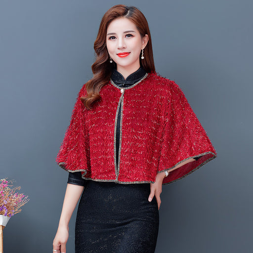 short round neck cape shawl - MRSLM