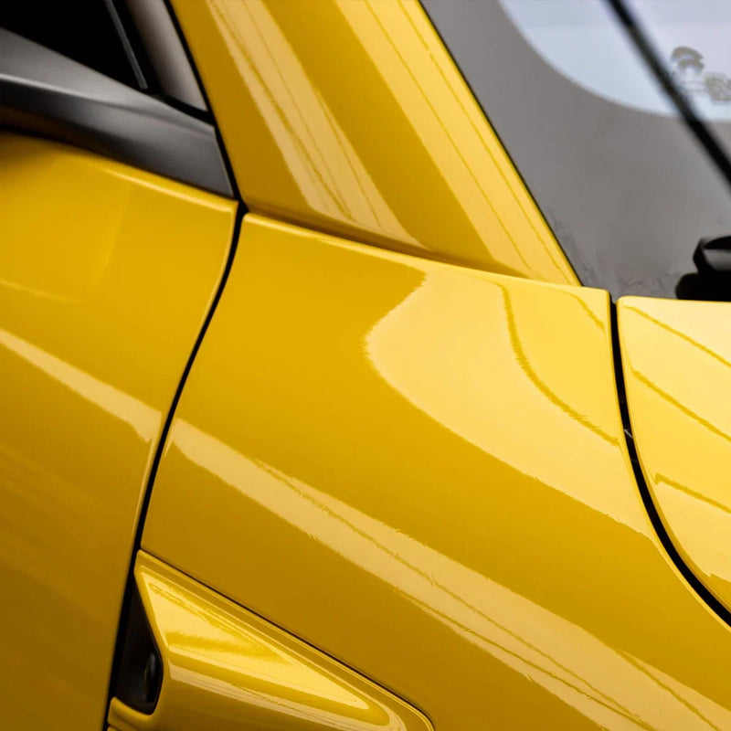 glossy deep yellow vinyl car wrap, view 5 - MRSLM