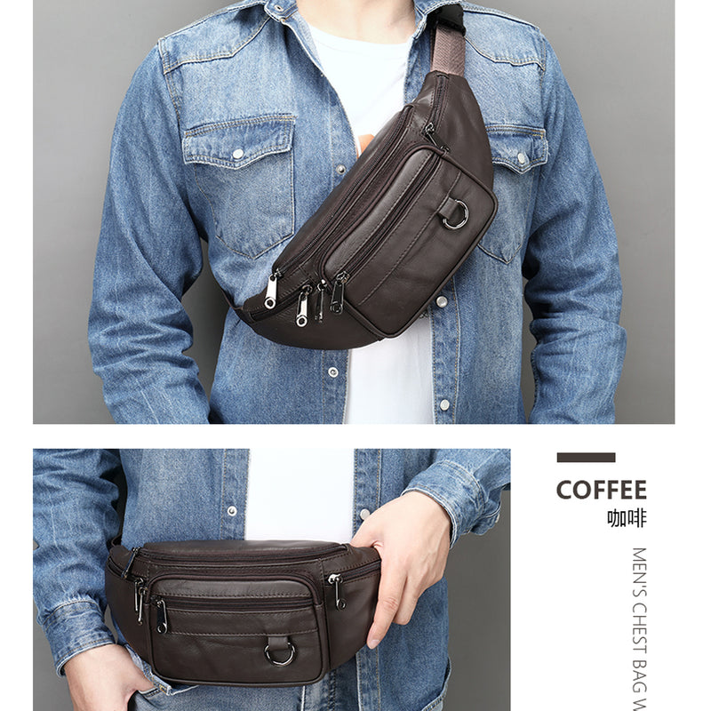 men's leather chest bag, view 2 - MRSLM