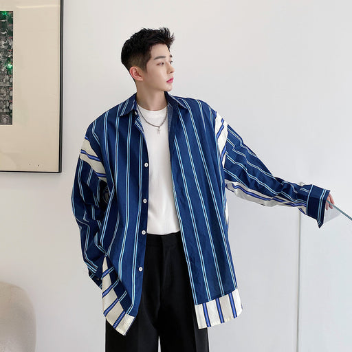 Irregular color contrast stripe coat - MRSLM