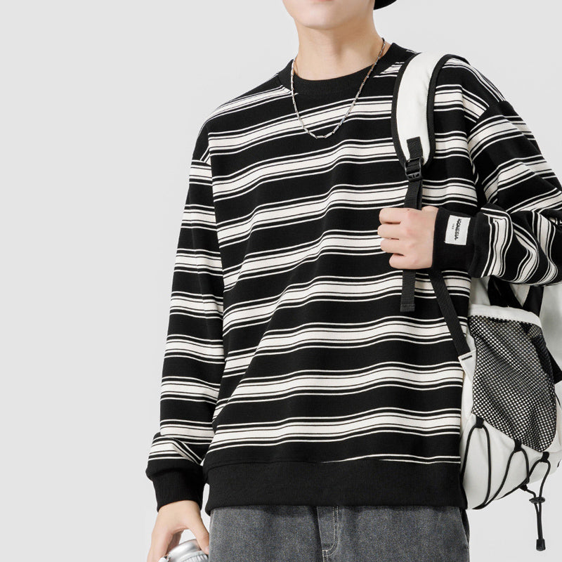 men's striped sweatshirt, view 3 - MRSLM