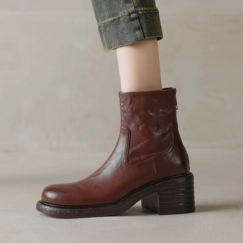 women's leather ankle boots, view 9 - MRSLM