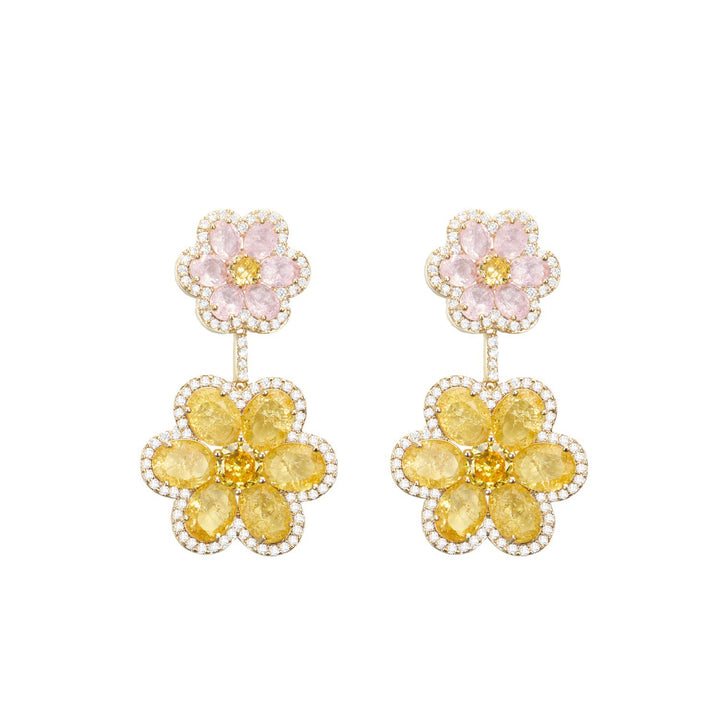 Double Flower Exquisite Light Luxury Earrings