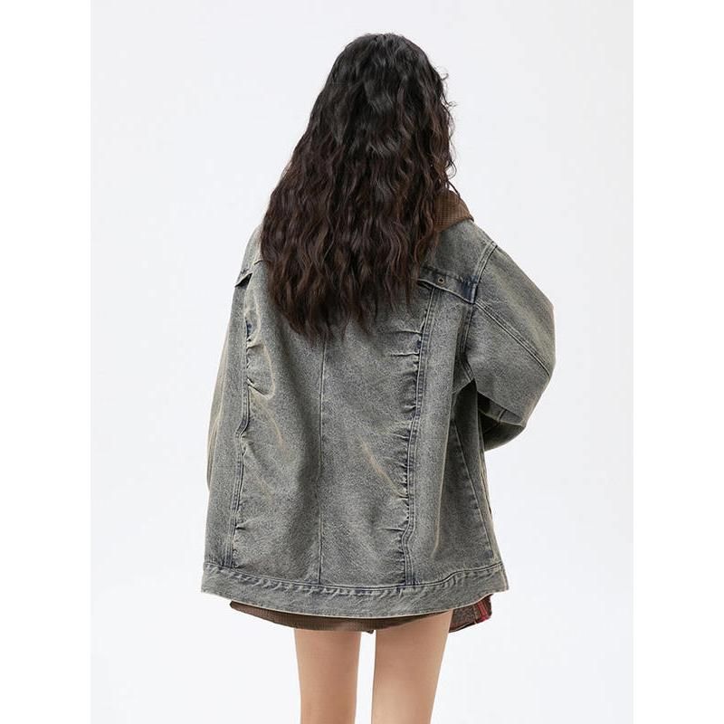 women's denim coat, view 3 - MRSLM