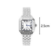 Women's silver square watch, view 2 - MRSLM