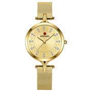 ladies rhinestone mesh strap quartz watch - MRSLM