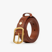 women's leather belt with pin buckle, view 7 - MRSLM