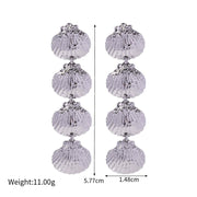 gold plated shell earrings, view 3 - MRSLM