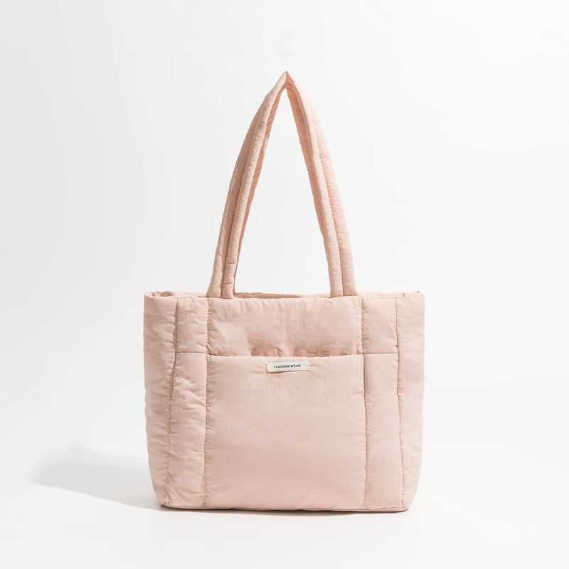 quilted puffy cotton tote bag, view 5 - MRSLM