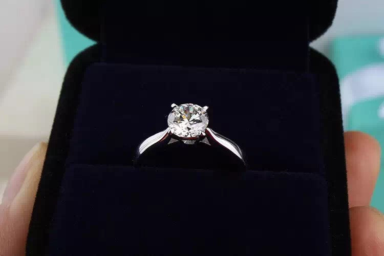 silver high carbon diamond ring, view 4 - MRSLM