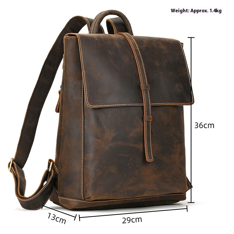 crazy horse leather backpack, view 2 - MRSLM