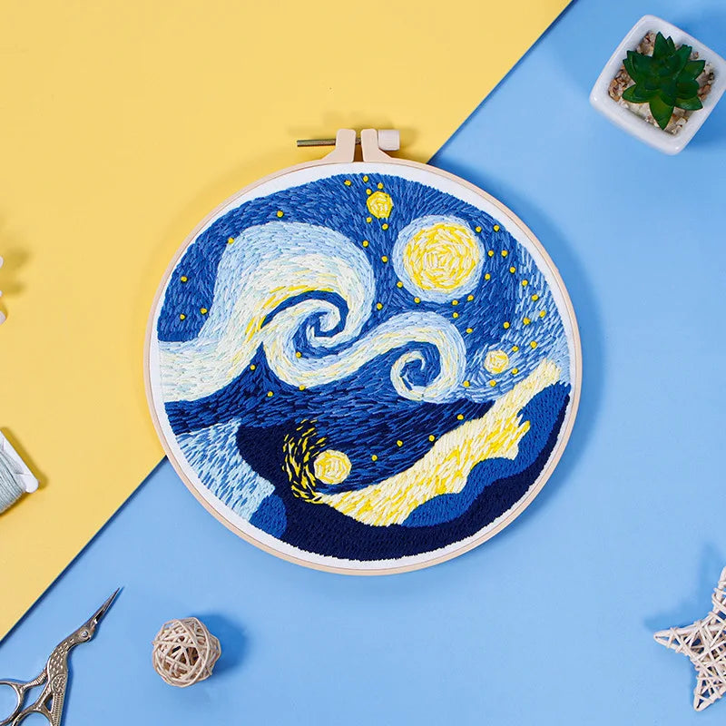 Starry Night embroidery starter kit, view 2 - MRSLM