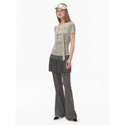 metallic silver pleated tank top, view 4 - MRSLM