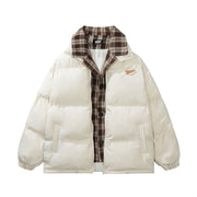 men's plaid fake two-piece padded coat - MRSLM