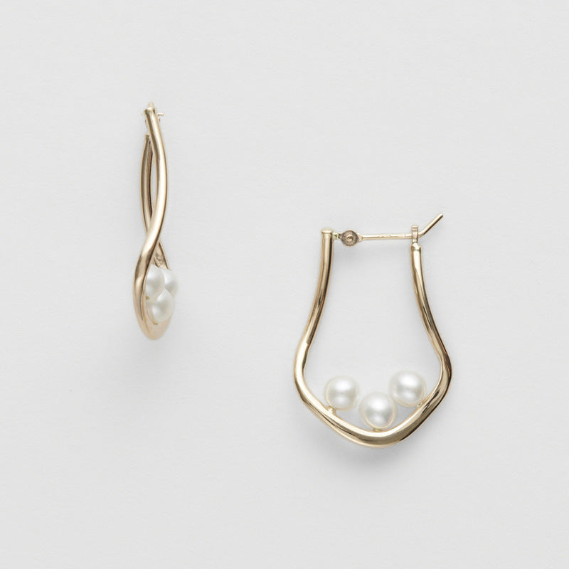 freshwater pearl earrings 925 silver, view 5 - MRSLM