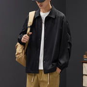 Men's casual lapel button jacket, view 4 - MRSLM