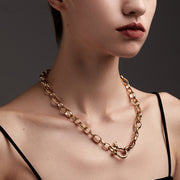hip-hop titanium steel U-lock chain necklace, view 2 - MRSLM