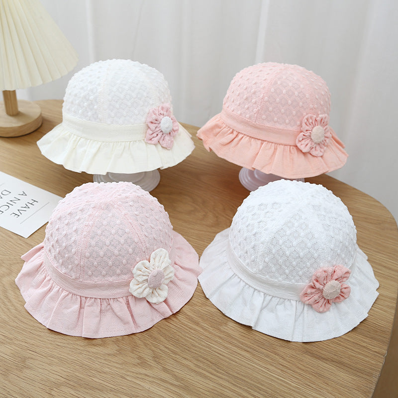 Baby sun hat with lace ruffle, view 7 - MRSLM