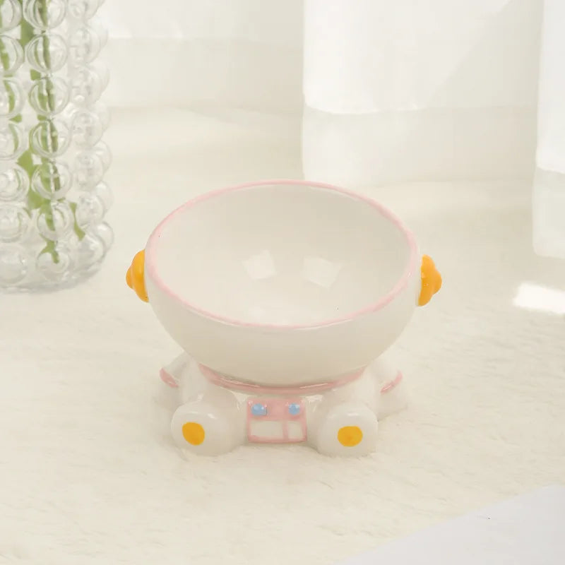 astronaut ceramic pet bowl, view 3 - MRSLM