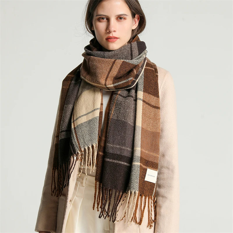 cashmere-feel pashmina shawl wrap, view 8 - MRSLM