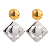 square hollow pendant earrings, view 7 - MRSLM