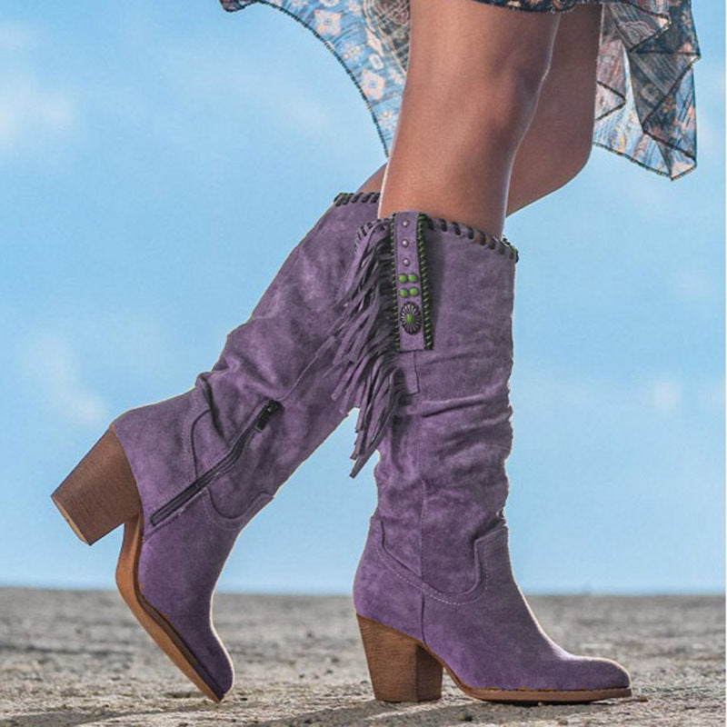 Fringed suede boots, view 3 - MRSLM