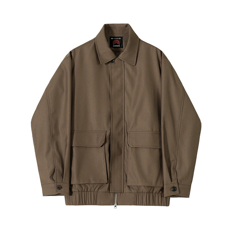 Men's loose retro polo collar jacket, view 5 - MRSLM