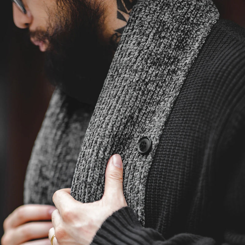 chenille knitted scarf waistcoat, view 4 - MRSLM