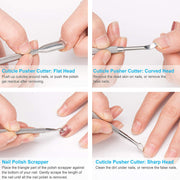 stainless steel cuticle pusher and cutter set, view 7 - MRSLM