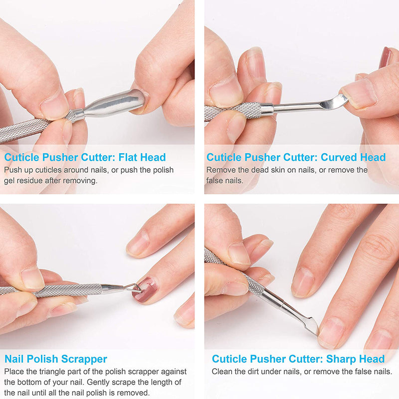 stainless steel cuticle pusher and cutter set, view 7 - MRSLM