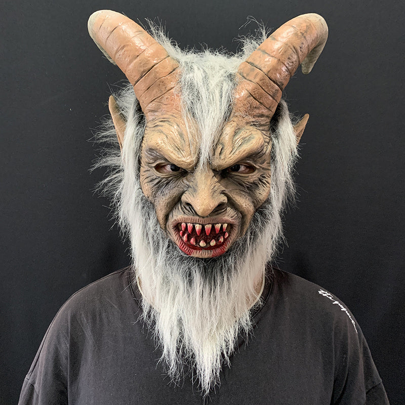 halloween horror devil latex mask, view 5 - MRSLM