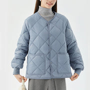 rhombus quilted round-neck jacket, view 6 - MRSLM