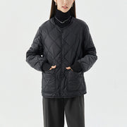 rhombus quilted round-neck jacket, view 7 - MRSLM