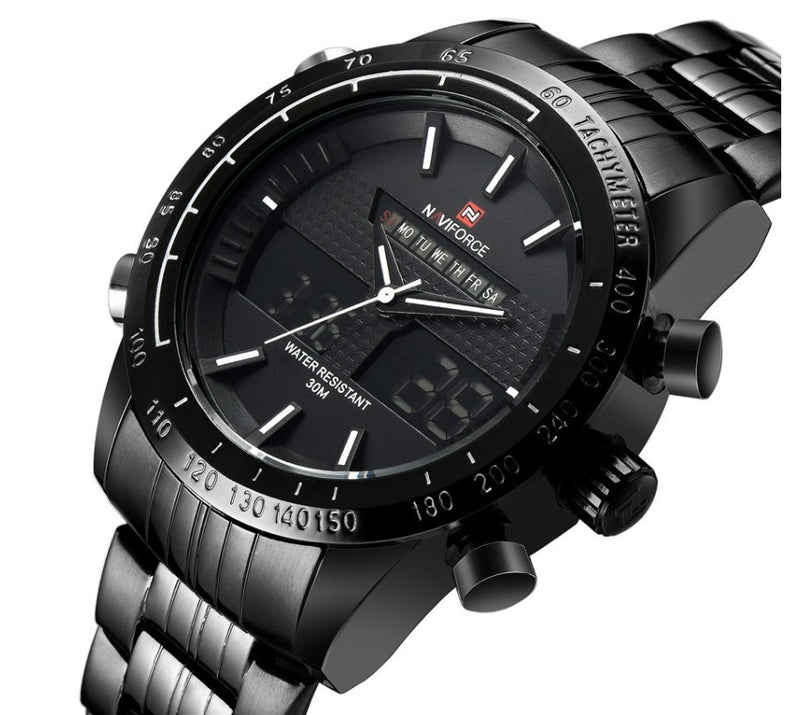 men's sports steel band watch, view 3 - MRSLM