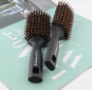 black detangling pompadour hair brush, view 3 - MRSLM