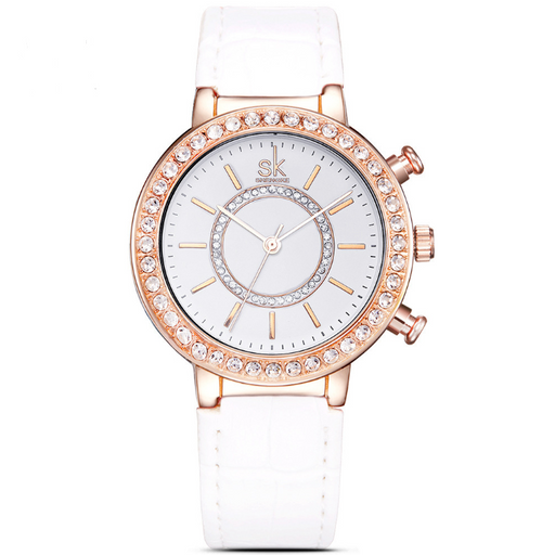 women's slim quartz watch with pu strap - MRSLM