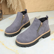 Women's suede chunky side-zip ankle boots, view 12 - MRSLM