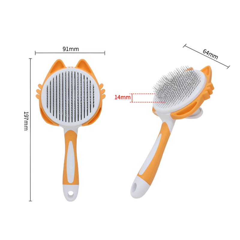 self-cleaning pet grooming brush, view 12 - MRSLM