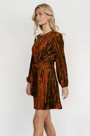 elegant velvet long-sleeved dress, view 9 - MRSLM