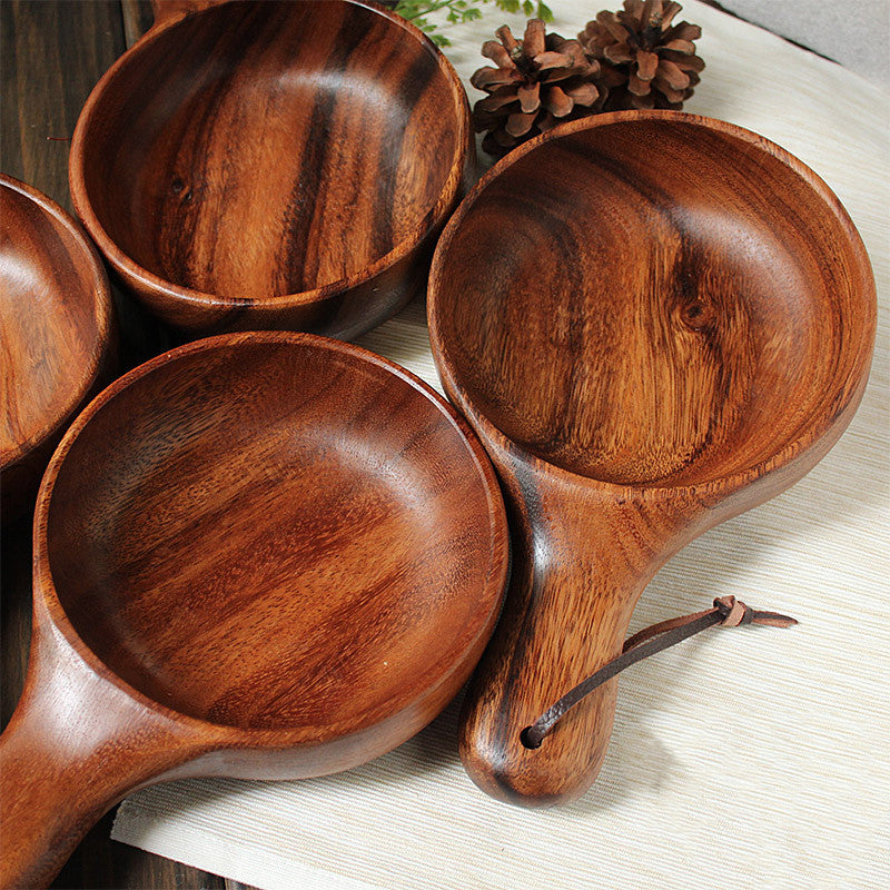 japanese style wooden bowl, view 6 - MRSLM