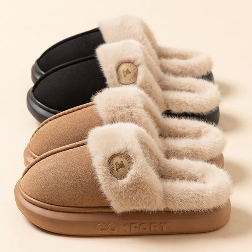 Unisex plush thick-sole house slippers - MRSLM