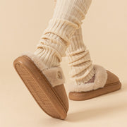 Unisex plush thick-sole house slippers, view 4 - MRSLM
