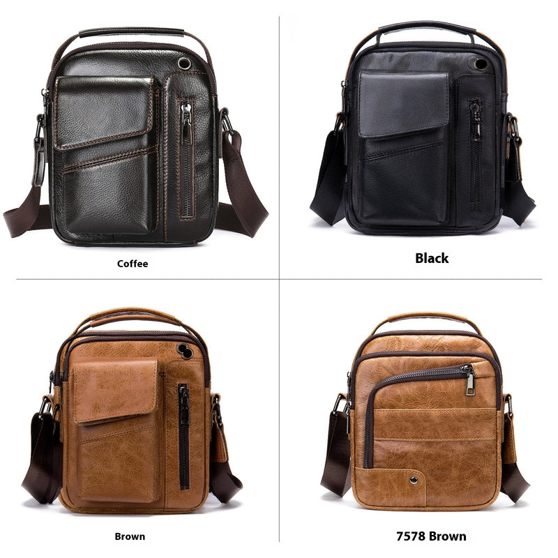 men's leather crossbody bag, view 2 - MRSLM