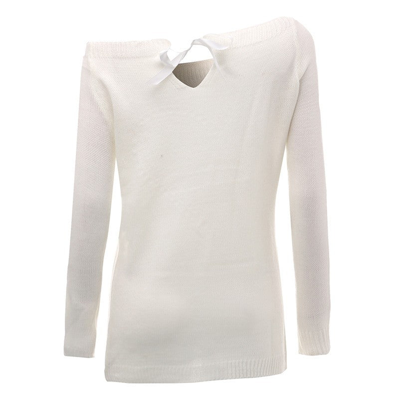 women's knitted pullover sweater, view 2 - MRSLM