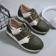 Colorblock lace-up thick-sole sneakers, view 7 - MRSLM