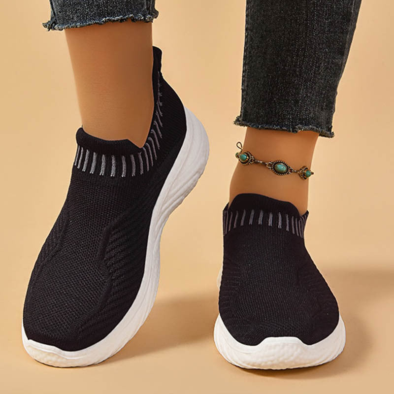 Striped slip-on flat sneakers, view 5 - MRSLM