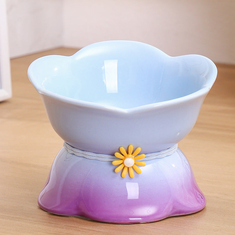 elevated gradient ceramic pet bowl, view 6 - MRSLM