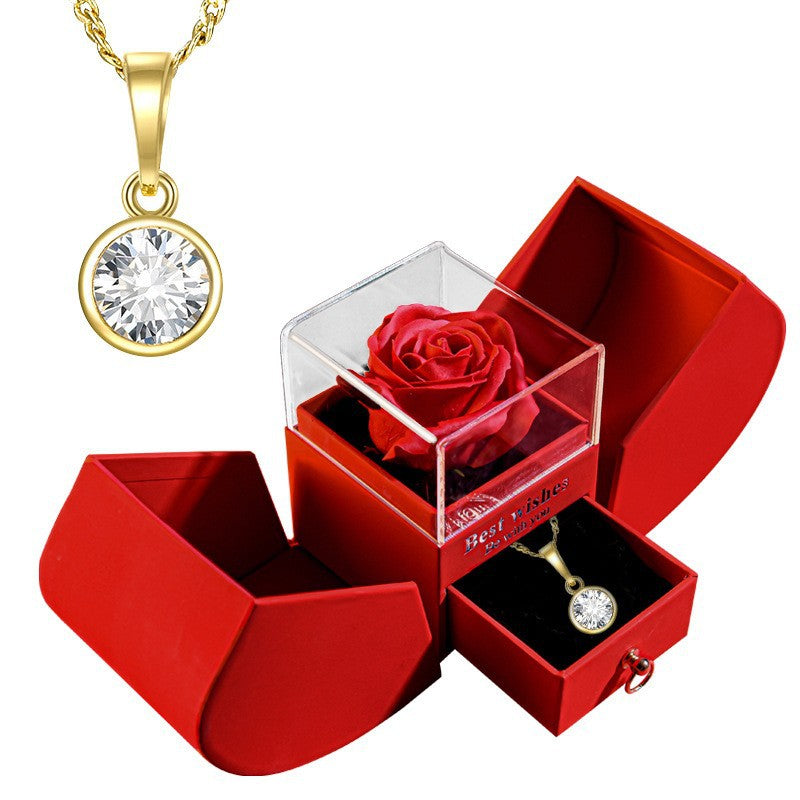Preserved rose apple gift box with necklace, view 19 - MRSLM