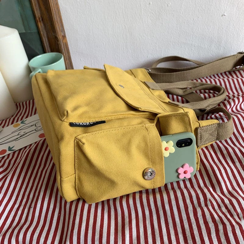 canvas crossbody shoulder bag, view 6 - MRSLM