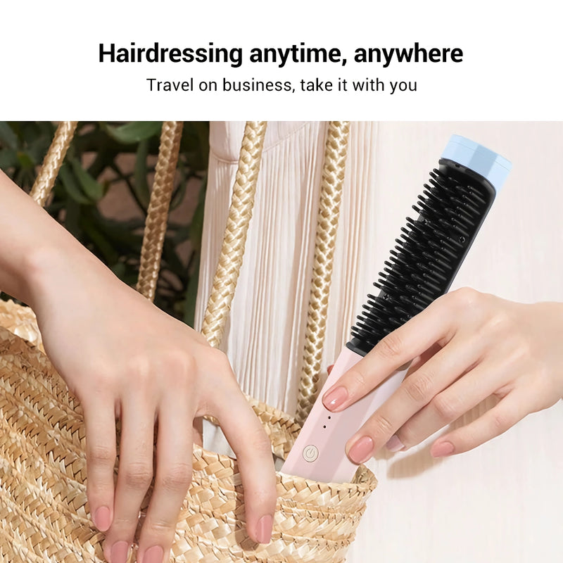 Portable wireless hair styling brush, view 11 - MRSLM
